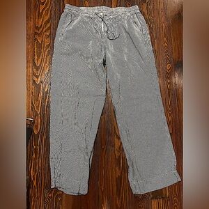 Talbots Blue Striped Linen Pants (Womens 12, Like New Condition)